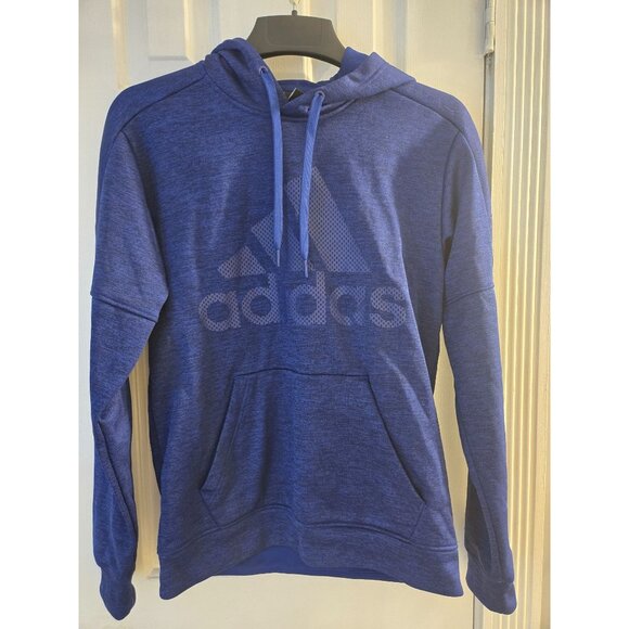 Adidas Blue Hoodie Logo Sweatshirt BU11 Mens S - Picture 1 of 4